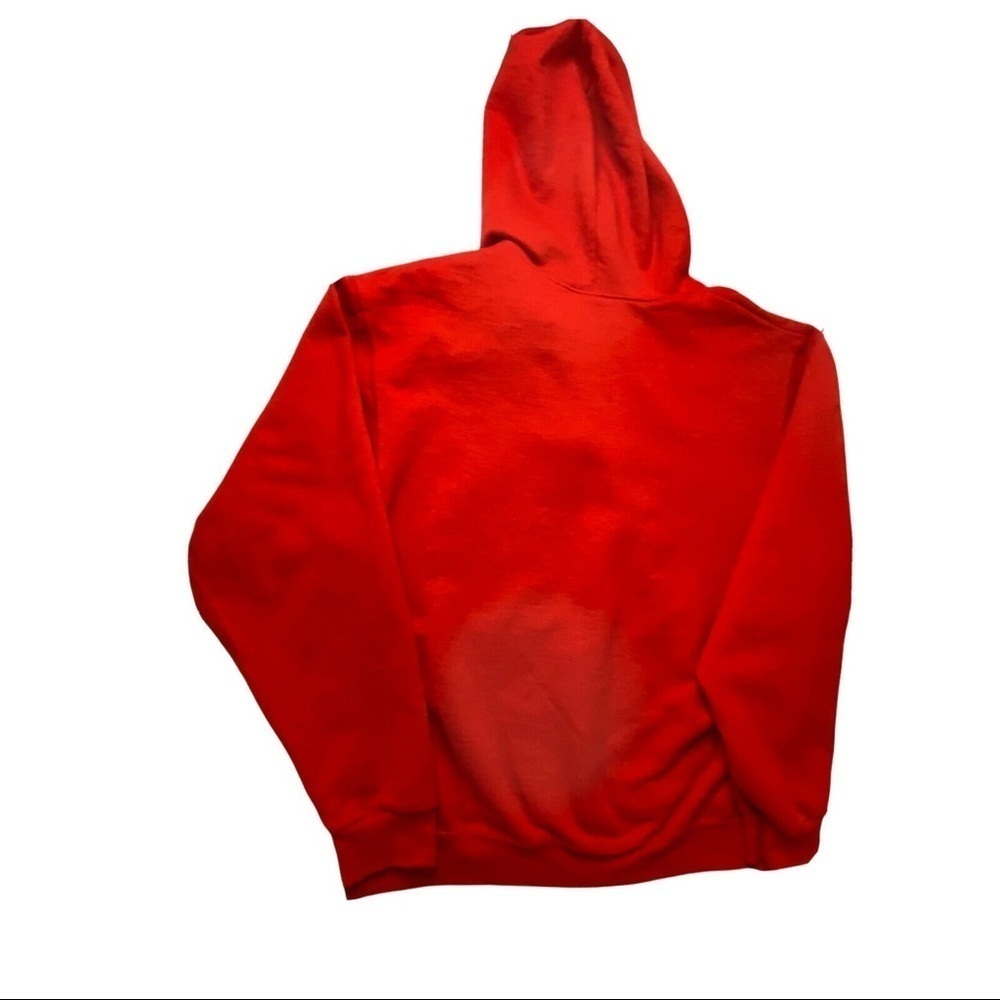 Disney Red Christmas Hoodie Mickey Mouse Santa Hat 1/4 Zip Womens Sz M. … - Picture 6 of 7